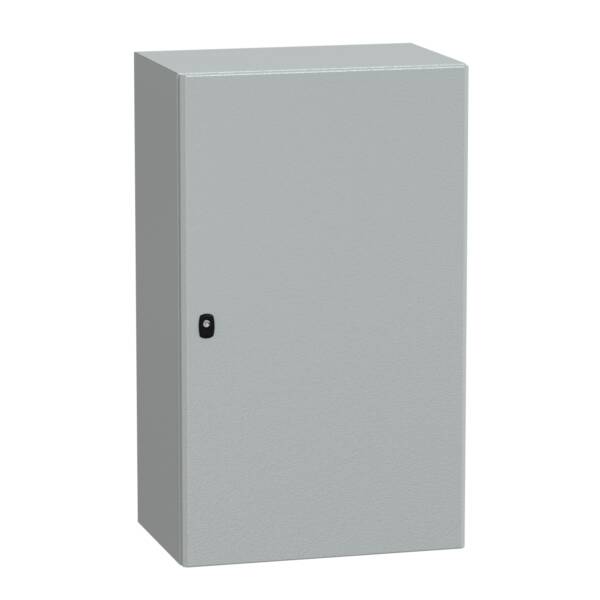"Wall mounted steel enclosure, PanelSeT S3D, plain door, with mounting plate, 1000x600x400mm, IP66, IK10" - Schneider Electric - NSYS3D10640P