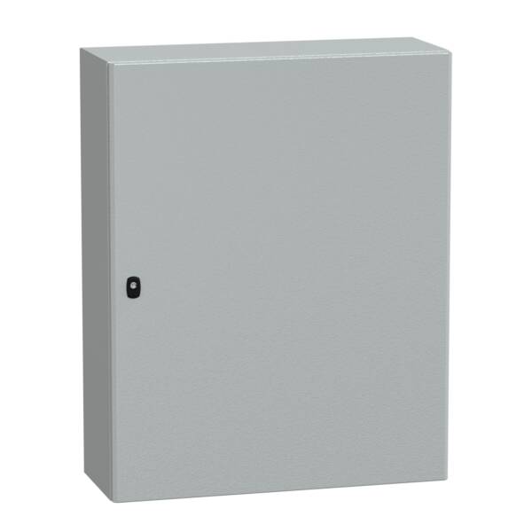 "Wall mounted steel enclosure, PanelSeT S3D, plain door, with mounting plate, 1000x800x300mm, IP66, IK10" - Schneider Electric - NSYS3D10830P