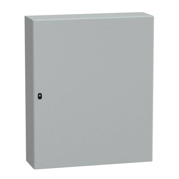 "Wall mounted steel enclosure, PanelSeT S3D, plain door, with mounting plate, 1200x1000x300mm, IP66, IK10" - Schneider Electric - NSYS3D121030P