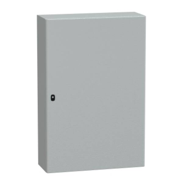 "Wall mounted steel enclosure, PanelSeT S3D, plain door, with mounting plate, 1200x800x300mm, IP66, IK10" - Schneider Electric - NSYS3D12830P