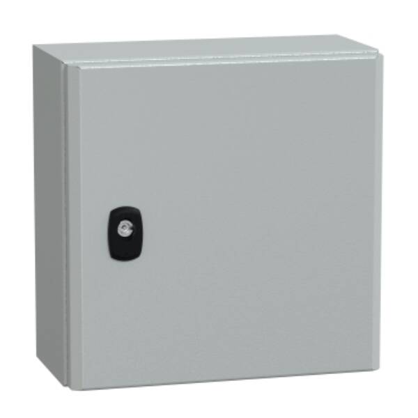 "Wall mounted steel enclosure, PanelSeT S3D, plain door, without mounting plate, 300x300x150mm, IP66, IK10" - Schneider Electric - NSYS3D3315