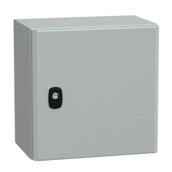 "Wall mounted steel enclosure, PanelSeT S3D, plain door, without mounting plate, 300x300x200mm, IP66, IK10" - Schneider Electric - NSYS3D3320