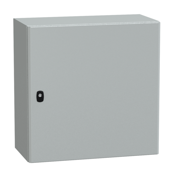 "Wall mounted steel enclosure, PanelSeT S3D, plain door, with mounting plate, 600x600x300mm, IP66, IK10" - Schneider Electric - NSYS3D6630P