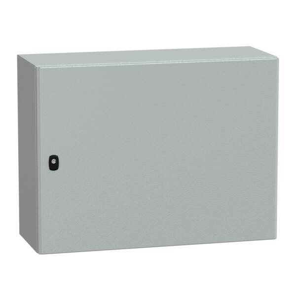"Wall mounted steel enclosure, PanelSeT S3D, plain door, with mounting plate, 600x800x300mm, IP66, IK10" - Schneider Electric - NSYS3D6830P