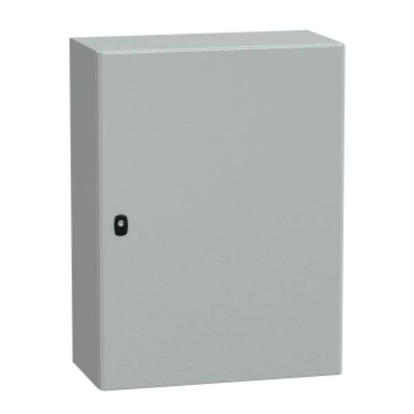 "Wall mounted steel enclosure, PanelSeT S3D, plain door, without mounting plate, 800x600x300mm, IP66, IK10" - Schneider Electric - NSYS3D8630