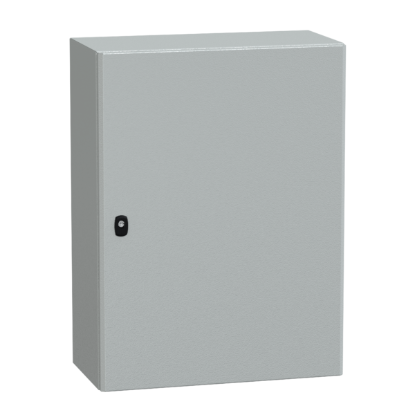 "Wall mounted steel enclosure, PanelSeT S3D, plain door, with mounting plate, 800x600x300mm, IP66, IK10" - Schneider Electric - NSYS3D8630P