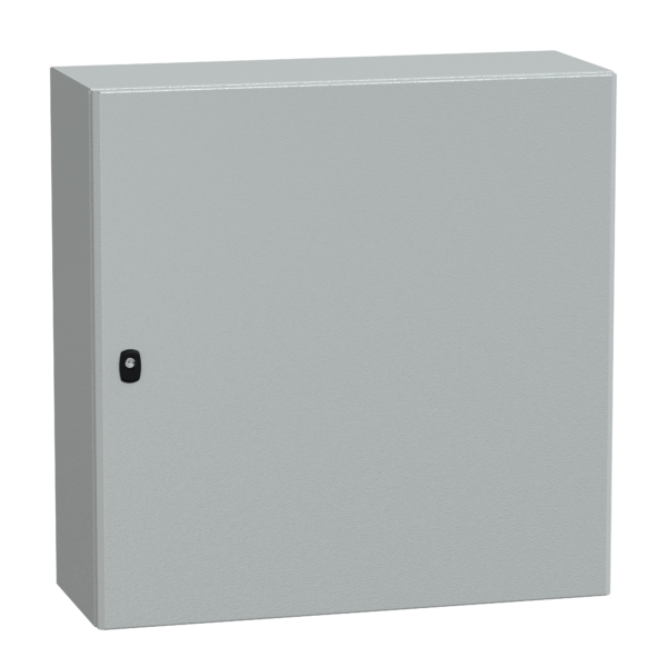 "Wall mounted steel enclosure, PanelSeT S3D, plain door, with mounting plate, 800x800x300mm, IP66, IK10" - Schneider Electric - NSYS3D8830P