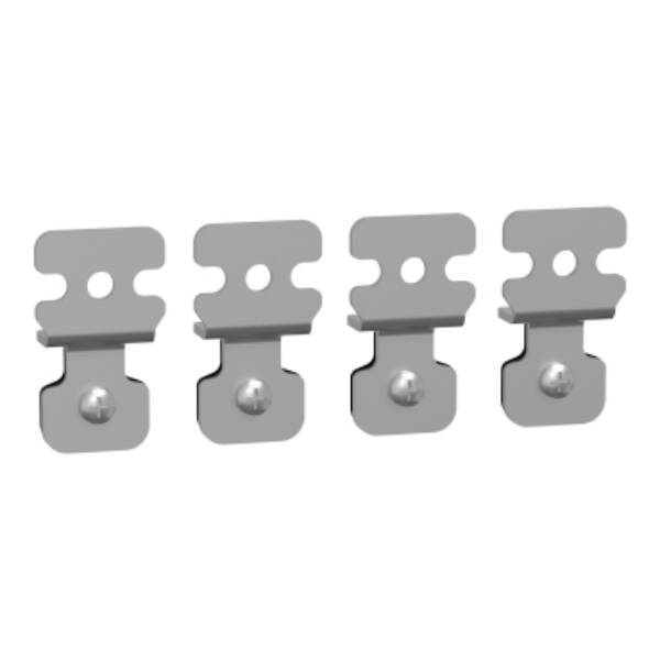 "Set of 4 wall fixing lugs, made of steel. For PanelSeT SBM boxes" - Schneider Electric - NSYAEFPFSB