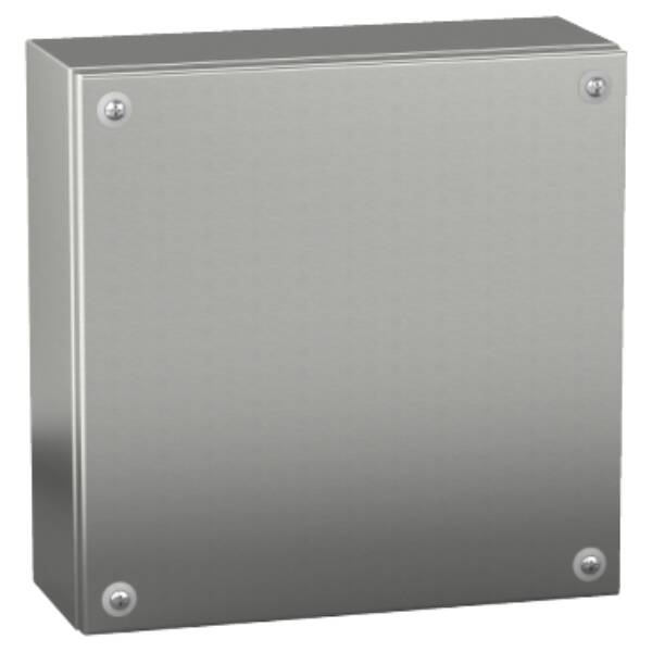 "Stainless steel wall mounted industrial box, PanelSeT SBX, 200x200x80 mm, IP66" - Schneider Electric - NSYSBX20208