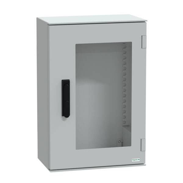 wall-mounting encl. polyester monobloc IP66 647x436x250mm 3p.lock glazed door - Schneider Electric - NSYPLM64TVG
