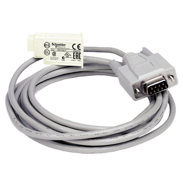 SUB-D 9-pin PC connecting cable - for smart relay Zelio Logic - 3 m - Schneider Electric - SR2CBL01