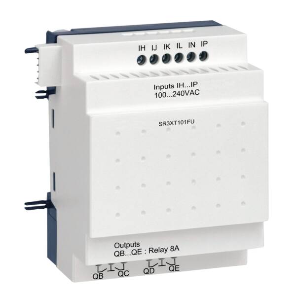 discrete I/O extension module - 10 I O - 100..240 V AC - for Zelio Logic - Schneider Electric - SR3XT101FU