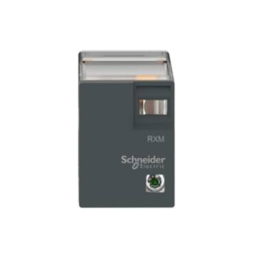 miniature plug-in relay - Harmony RXM4L - 4 C/O - 12 V DC - 3 A - with LED - Schneider Electric - RXM4LB2JD
