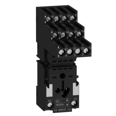Socket, separate contact, 10 A, relay type RXM2 RXM4, screw connector, 250 V AC - Schneider Electric - RXZE2S114M
