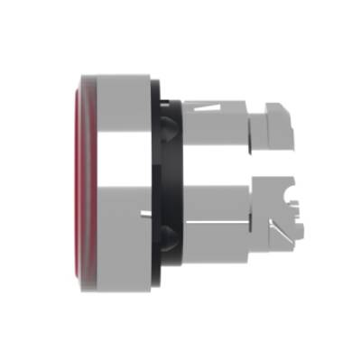 Head for illuminated push button, Harmony XB4, metal, red flush, 22mm, universal LED, push-push, unmarked - Schneider Electric - ZB4BH043