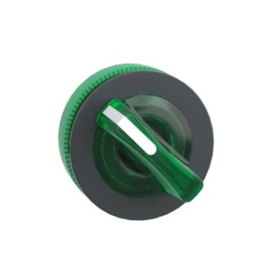 Head for illuminated selector switch, Harmony XB5, universal LED,  green handle, flush, 22mm, 2 positions, stay put - Schneider Electric - ZB5FK1233
