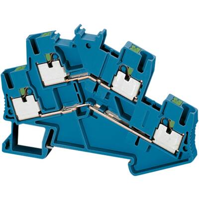 PUSH-IN TERMINAL, DOUBLE LEVEL, 4 POINTS, 2,5MM², BLUE - Schneider Electric - NSYTRP24DBL