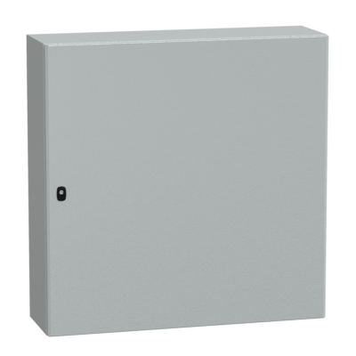 "Wall mounted steel enclosure, PanelSeT S3D, plain door, with mounting plate, 1000x1000x300mm, IP66, IK10" - Schneider Electric - NSYS3D101030P
