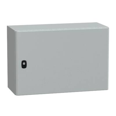 "Wall mounted steel enclosure, PanelSeT S3D, plain door, with mounting plate, 400x600x250mm, IP66, IK10" - Schneider Electric - NSYS3D4625P