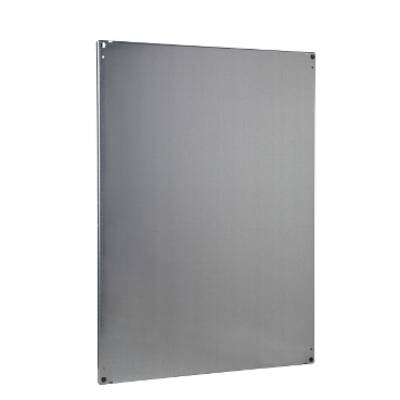 "Plain mounting plate, PanelSeT SFN, PanelSeT SF, PanelSeT SM, for electrical enclosure H1600 W800mm, galvanized steel" - Schneider Electric - NSYMP168