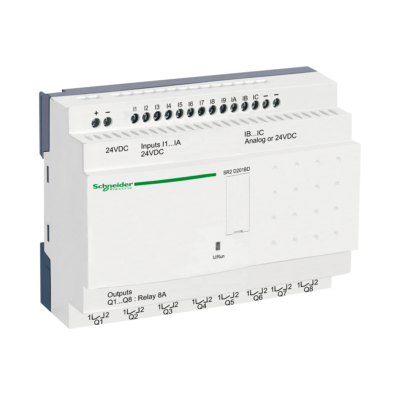 compact smart relay Zelio Logic - 20 I O - 24 V DC - no clock - no display - Schneider Electric - SR2D201BD