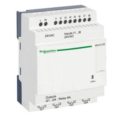 compact smart relay Zelio Logic - 12 I O - 24 V AC - clock - no display - Schneider Electric - SR2E121B