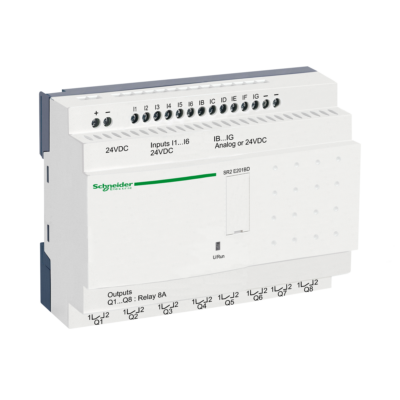 compact smart relay Zelio Logic - 20 I O - 24 V DC - clock - no display - Schneider Electric - SR2E201BD