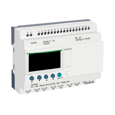 modular smart relay Zelio Logic - 26 I O - 12V DC - clock - display - Schneider Electric - SR3B261JD