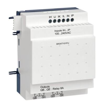 discrete I/O extension module - 10 I O - 100..240 V AC - for Zelio Logic - Schneider Electric - SR3XT101FU