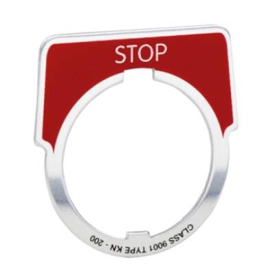 30MM LEGEND PLATE - STOP RED - Schneider Electric - 9001KN202