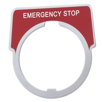 30MM LEGEND PLATE - EMERG STOP RED - Schneider Electric - 9001KN205