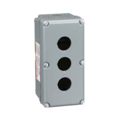 empty control station - 9001K - aluminium - 3 cut-outs Ø 30 - Schneider Electric - 9001KY3