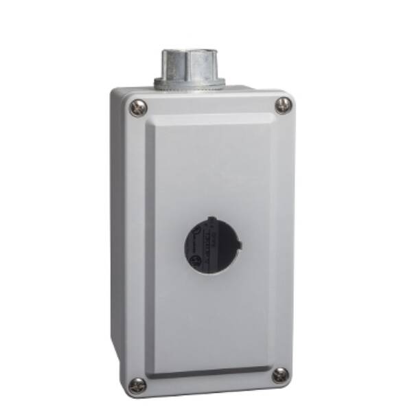 empty control station - 9001T - aluminium - 1 cut-out Ø 30 - Schneider Electric - 9001TY1