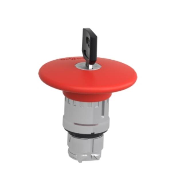 red Ø60 Emergency stop, switching off head Ø22 trigger and latching key release - Schneider Electric - ZB4BS964
