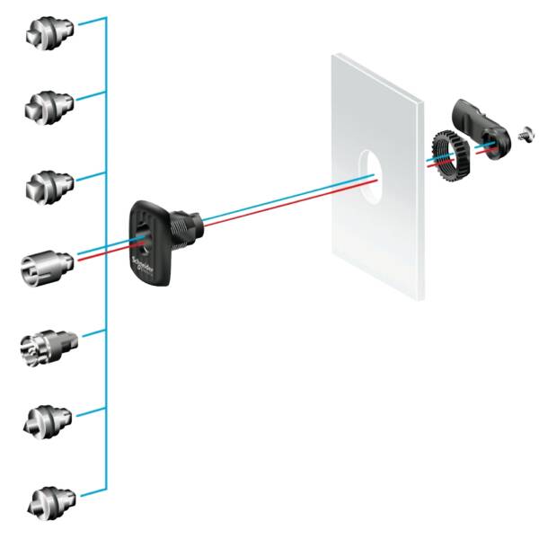 "Square lock insert 8mm for PanelSeT S3D encl." - Schneider Electric - NSYAEDLS8S3D