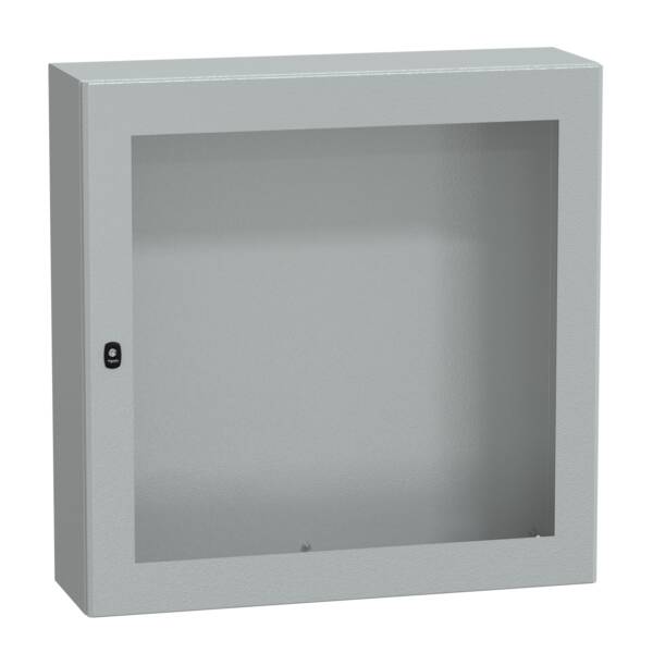 "Wall mounted steel enclosure, PanelSeT S3D, transparent door, without mounting plate, 1000x1000x300mm, IP66, IK08" - Schneider Electric - NSYS3D101030T