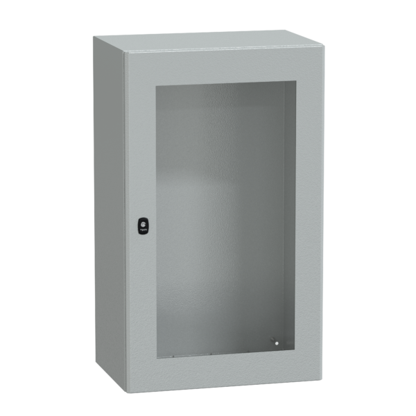 "Wall mounted steel enclosure, PanelSeT S3D, transparent door, without mounting plate, 1000x600x400mm, IP66, IK08" - Schneider Electric - NSYS3D10640T