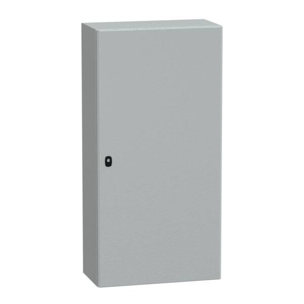 "Wall mounted steel enclosure, PanelSeT S3D, plain door, with mounting plate, 1200x600x300mm, IP66, IK10" - Schneider Electric - NSYS3D12630P