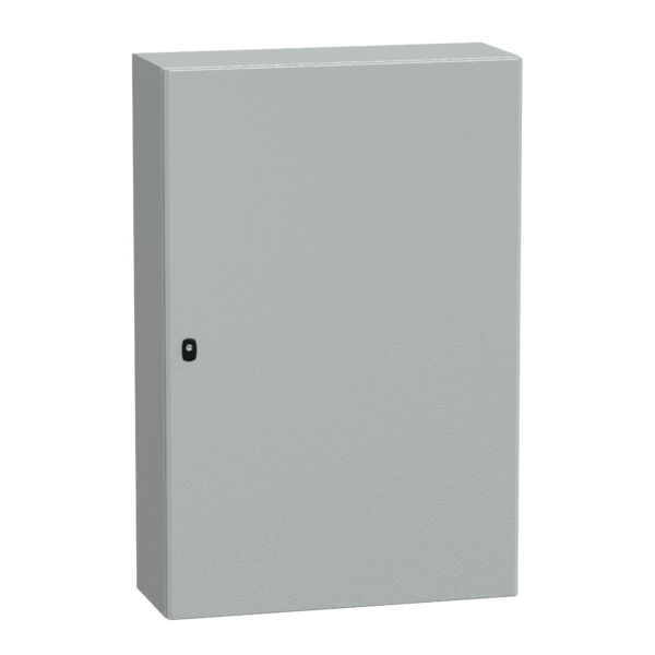 "Wall mounted steel enclosure, PanelSeT S3D, plain door, without mounting plate, 1200x800x300mm, IP66, IK10" - Schneider Electric - NSYS3D12830