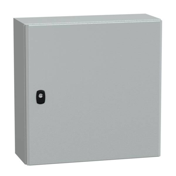 "Wall mounted steel enclosure, PanelSeT S3D, plain door, without mounting plate, 500x500x200mm, IP66, IK10" - Schneider Electric - NSYS3D5520