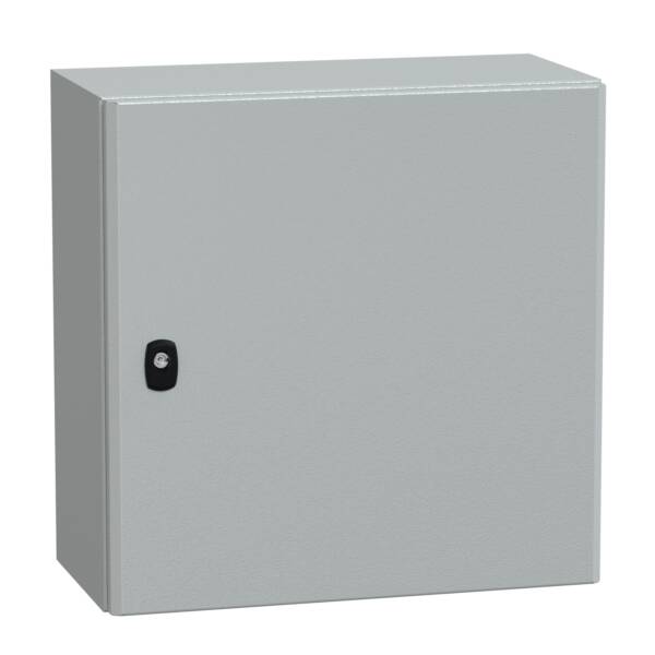 "Wall mounted steel enclosure, PanelSeT S3D, plain door, without mounting plate, 500x500x250mm, IP66, IK10" - Schneider Electric - NSYS3D5525