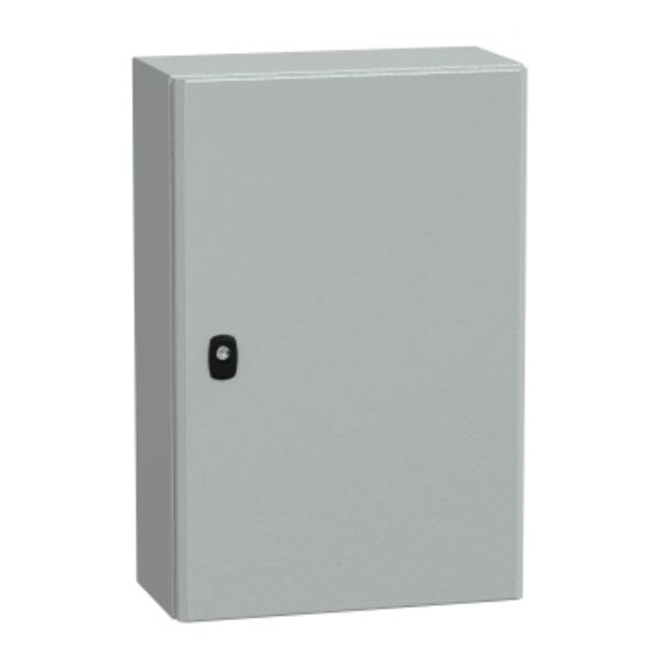 "Wall mounted steel enclosure, PanelSeT S3D, plain door, without mounting plate, 600x400x200mm, IP66, IK10" - Schneider Electric - NSYS3D6420