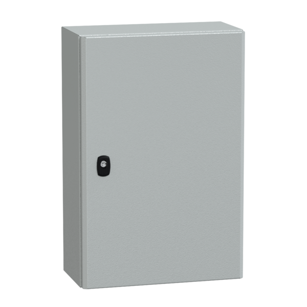 "Wall mounted steel enclosure, PanelSeT S3D, plain door, with mounting plate, 600x400x200mm, IP66, IK10" - Schneider Electric - NSYS3D6420P
