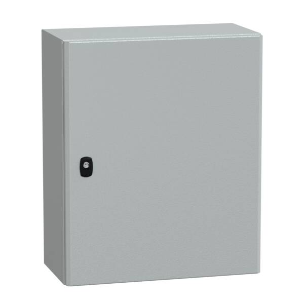 "Wall mounted steel enclosure, PanelSeT S3D, plain door, without mounting plate, 600x500x250mm, IP66, IK10" - Schneider Electric - NSYS3D6525