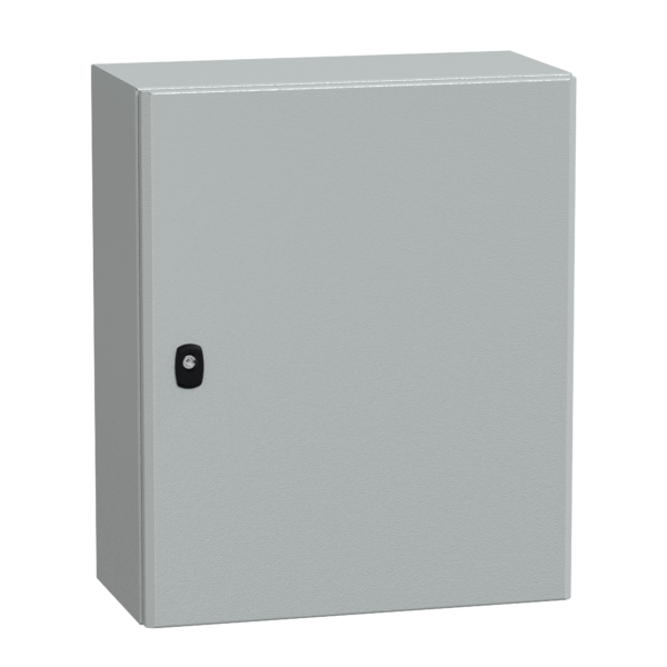 "Wall mounted steel enclosure, PanelSeT S3D, plain door, with mounting plate, 600x500x250mm, IP66, IK10" - Schneider Electric - NSYS3D6525P