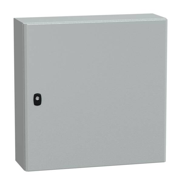 "Wall mounted steel enclosure, PanelSeT S3D, plain door, with mounting plate, 600x600x200mm, IP66, IK10" - Schneider Electric - NSYS3D6620P