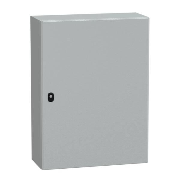 "Wall mounted steel enclosure, PanelSeT S3D, plain door, with mounting plate, 800x600x250mm, IP66, IK10" - Schneider Electric - NSYS3D8625P