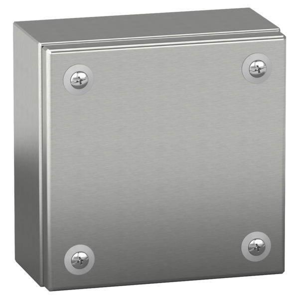 "Stainless steel wall mounted industrial box, PanelSeT SBX, 150x150x80 mm, IP66" - Schneider Electric - NSYSBX15158