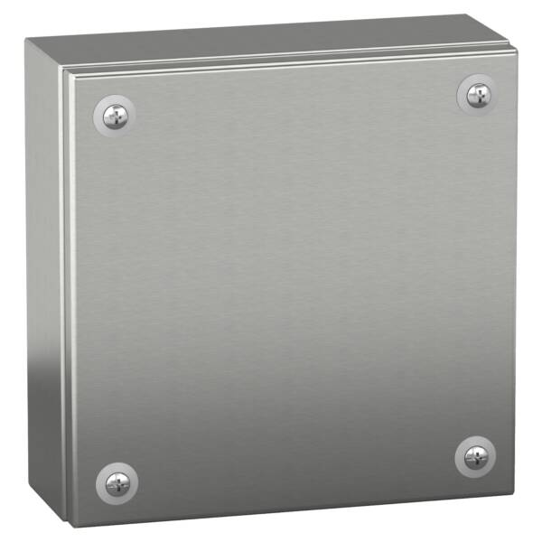 "Stainless steel wall mounted industrial box, PanelSeT SBX, 300x300x120 mm, IP66" - Schneider Electric - NSYSBX303012