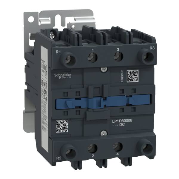 TeSys D contactor - 4P(2 NO + 2 NC) - AC-1 - <= 440 V 125 A - 110 V DC coil - Schneider Electric - LP1D80008FD